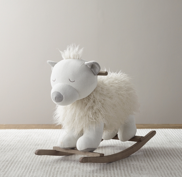 wooly plush animal rocker