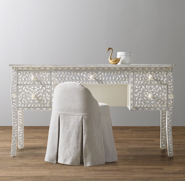 Amira Mosaic Inlay Inlay Storage Desk