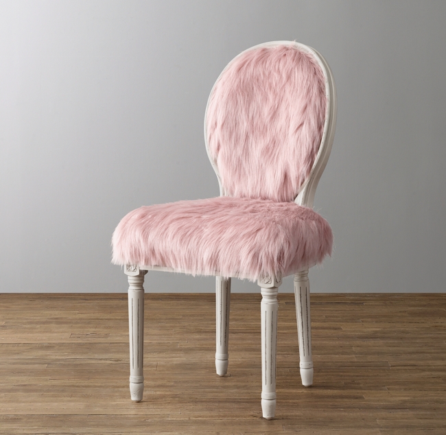 Mini French Vintage Kashmir Faux Fur Chair