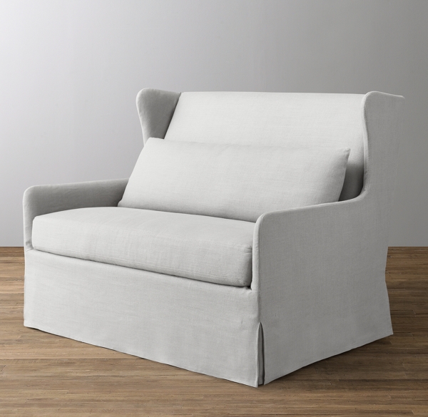 Classic Wingback Slipcovered Twin Sleeper