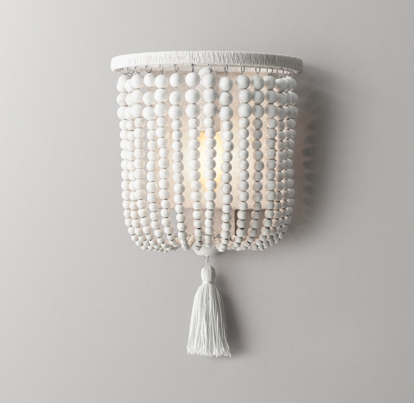 Dauphine Wood Demilune Sconce Weathered White