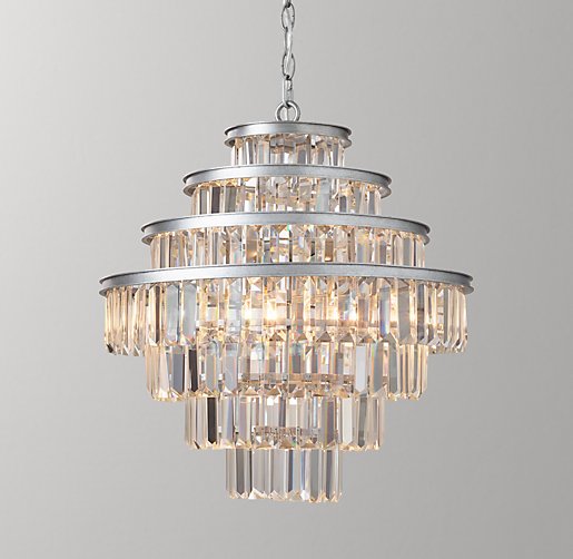 Alaine Crystal Small Pendant Aged Silver, Restoration Hardware Baby And Child Ceiling Lighting