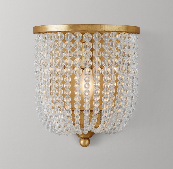 Dauphine Crystal Sconce Antiqued Gold