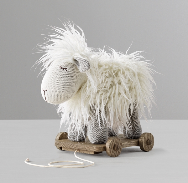 Wooly Plush Pull Toy Lamb