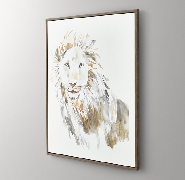 Watercolor Safari Animal Art - Lion