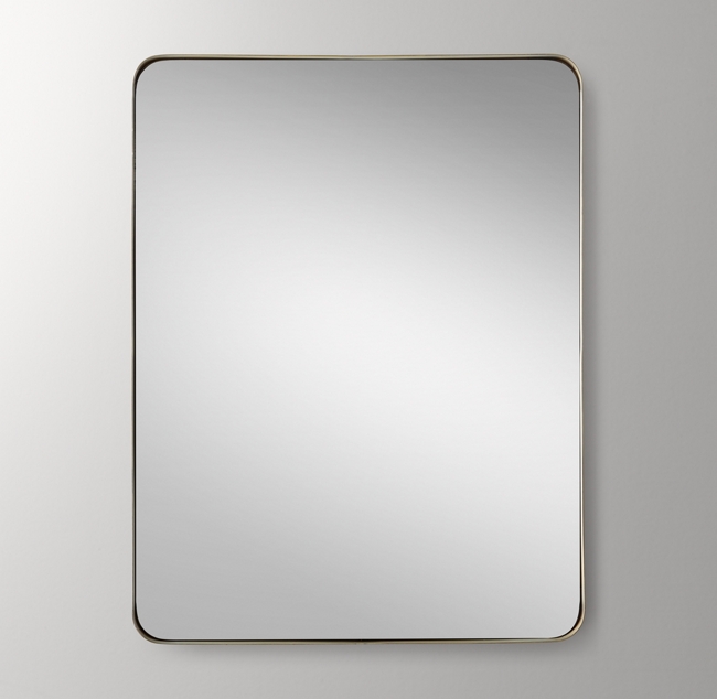 Metal Wrapped Inset Dresser Mirror Brass