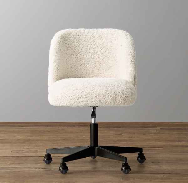 Alessa Sherpa Desk Chair - Graphite