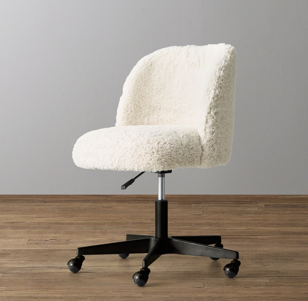 Alessa Sherpa Desk Chair - Graphite