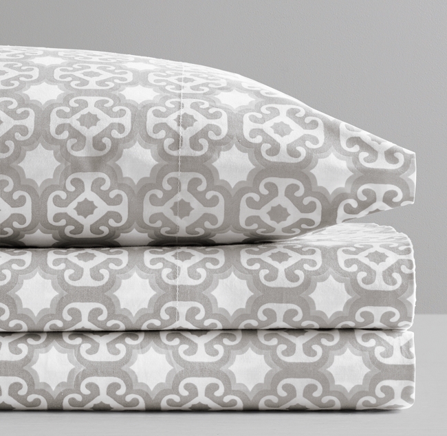 Moroccan Tile Star Print Crib Fitted Sheet