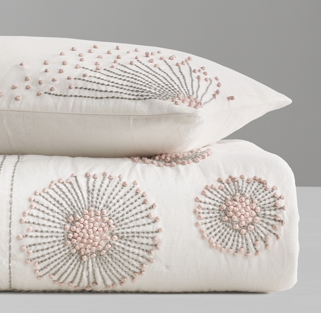 Hand Embroidered Dandelion Toddler Quilt