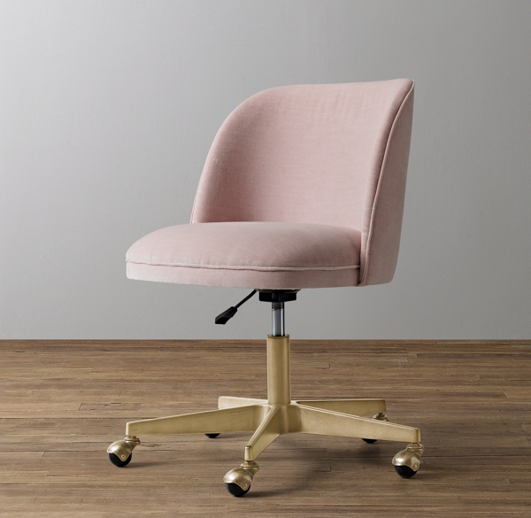 baby pink velvet chair