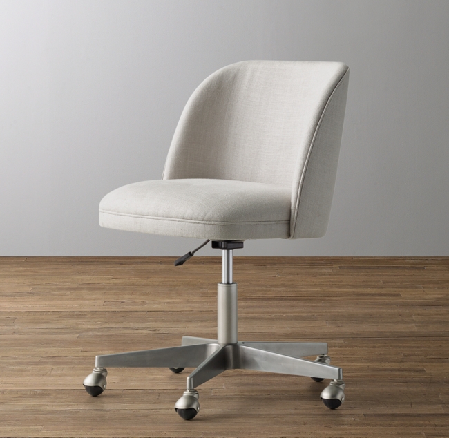 Alessa Upholstered Desk Chair Pewter