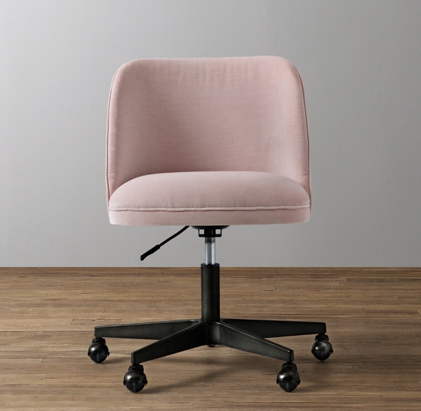 Alessa Velvet Desk Chair Graphite