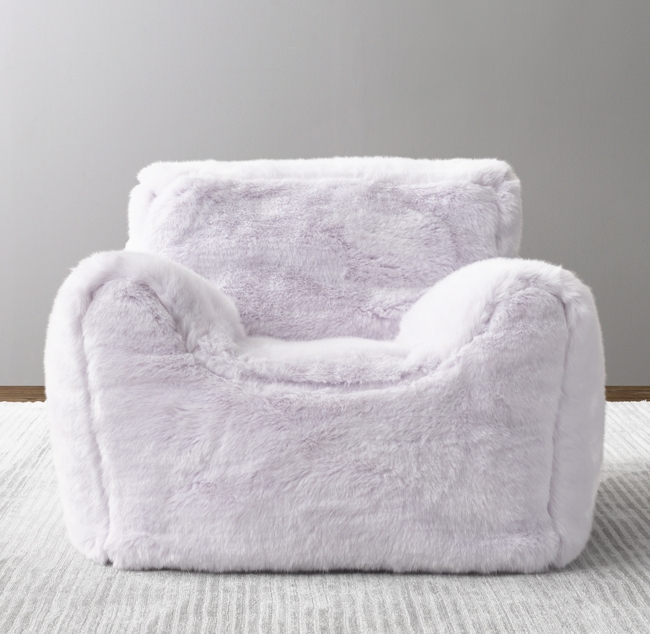 Luxe Faux Fur Bean Bag Toddler Chair Cover Lavender