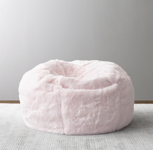 Pink Bean Bag Chair Fluffy - Draw-garden