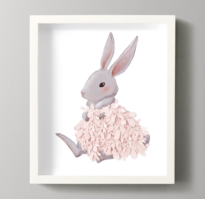 Cut Paper & Watercolor Animal Art - Bunny