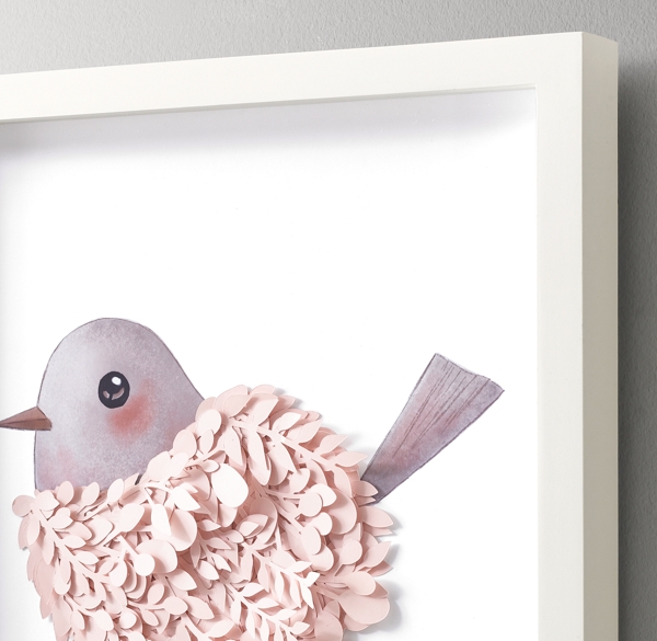 Cut Paper & Watercolor Animal Art - Bird