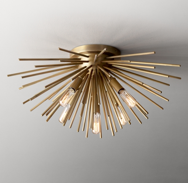 Orion Flushmount Light Aged Brass