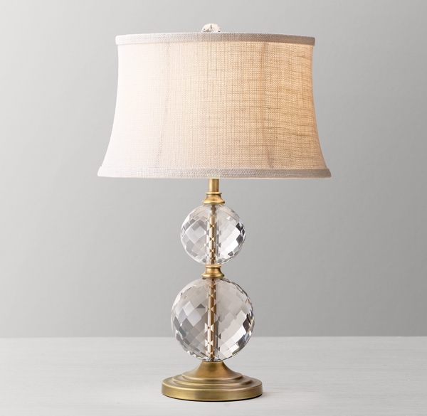 stacked crystal ball table lamp