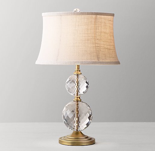 Lourdes Stacked Crystal Ball Table Lamp, Stacked Crystal Ball Floor Lamp