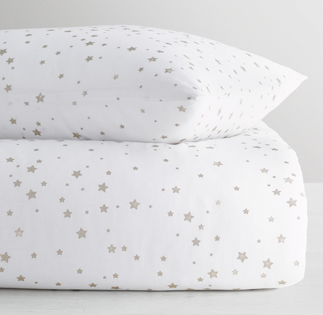 Metallic Star Print Duvet Cover