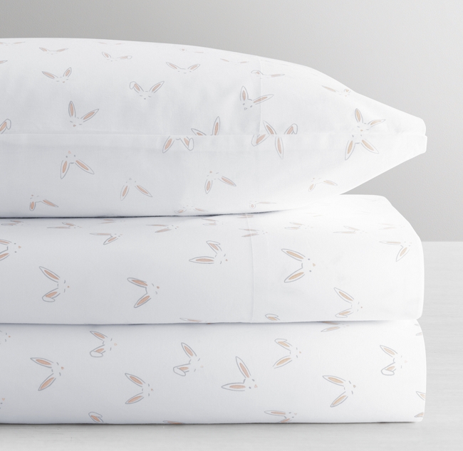 Bunny Ears Washed Percale Toddler Pillowcase