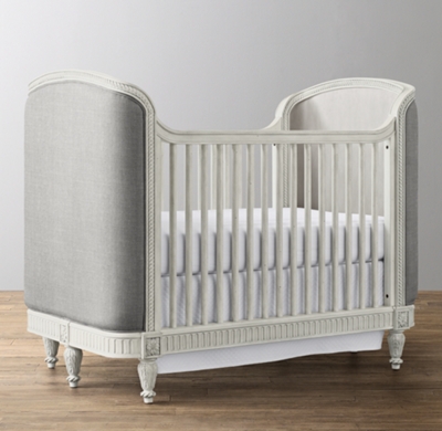 upholstered crib white
