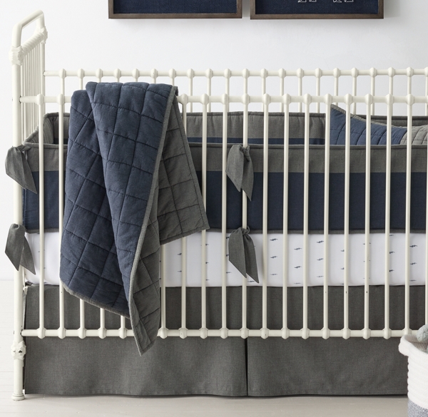 chambray crib sheet