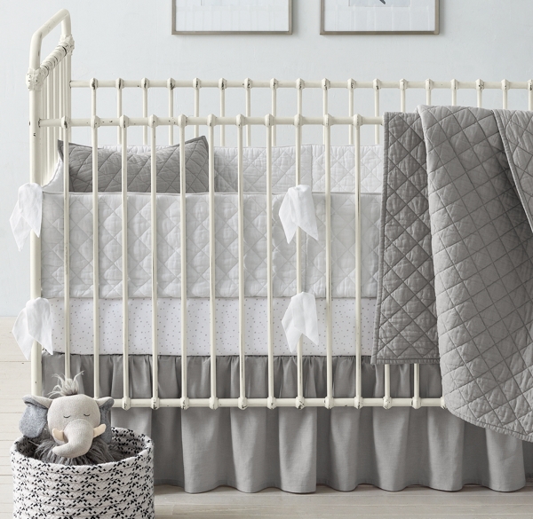 Washed LinenCotton Diamond & Moon & Star Nursery Bedding Collection