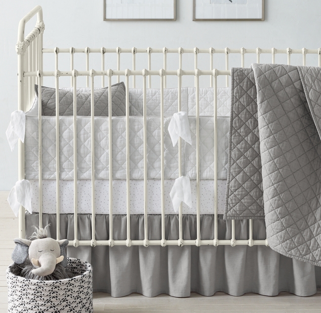 Washed Linen Cotton Diamond Moon Star Nursery Bedding