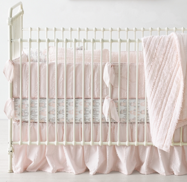 Frayed Voile Crib Skirt