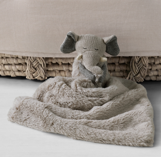 Wooly Plush Security Blanket Elephant