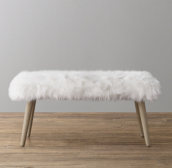 Poppy Kashmir Faux Fur Bench
