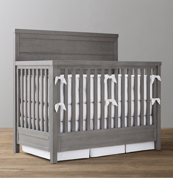 gray baby bed