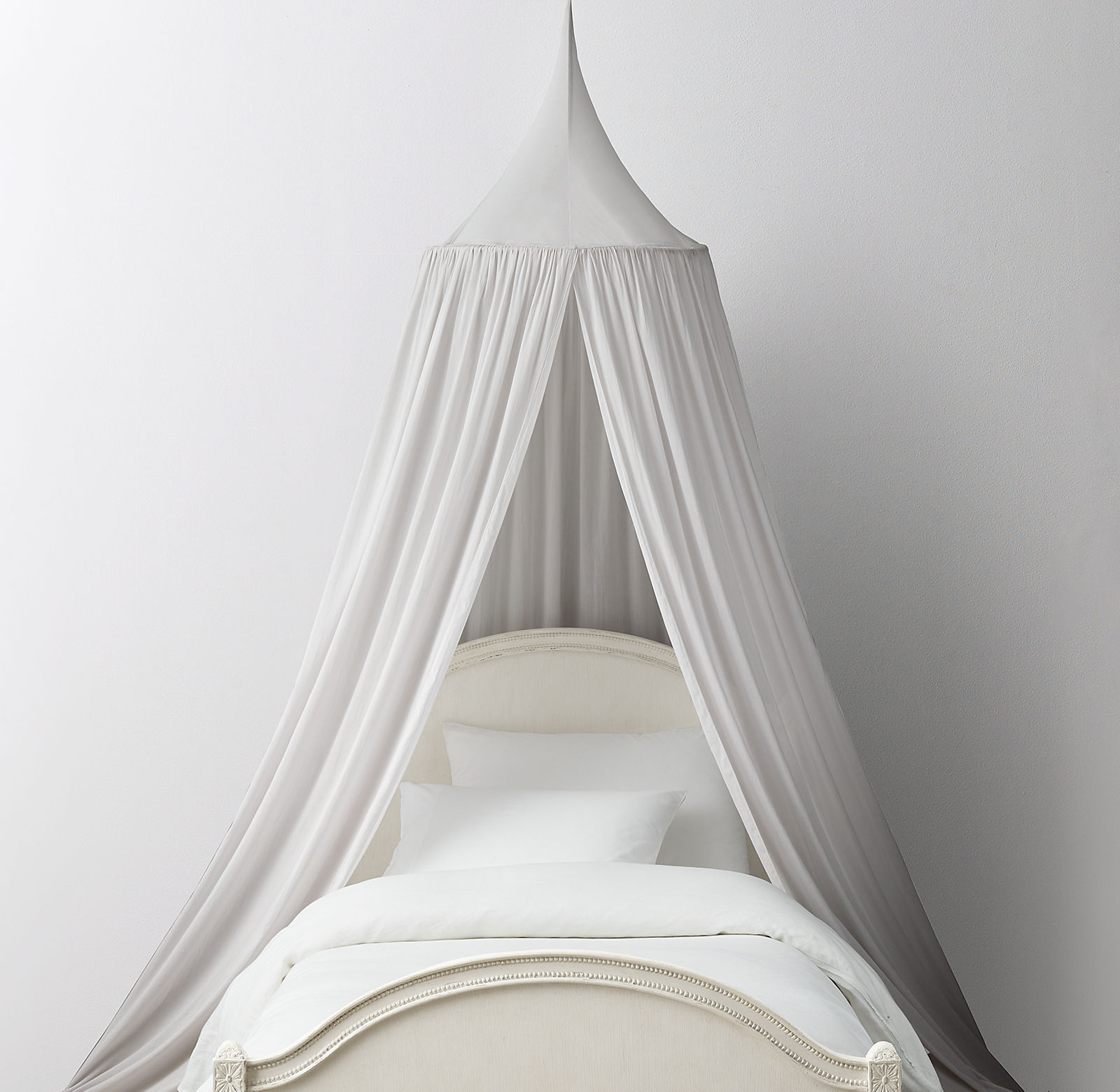 Washed Voile Bed Canopy - Mist