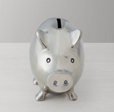 Deluxe Piggy Bank by Leeber FREE SHIPPING Pewter Finish 