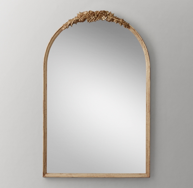 Rosette Arched Dresser Mirror Gilt