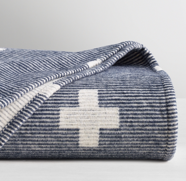 Reversible Brushed Plus Sign Toddler Blanket