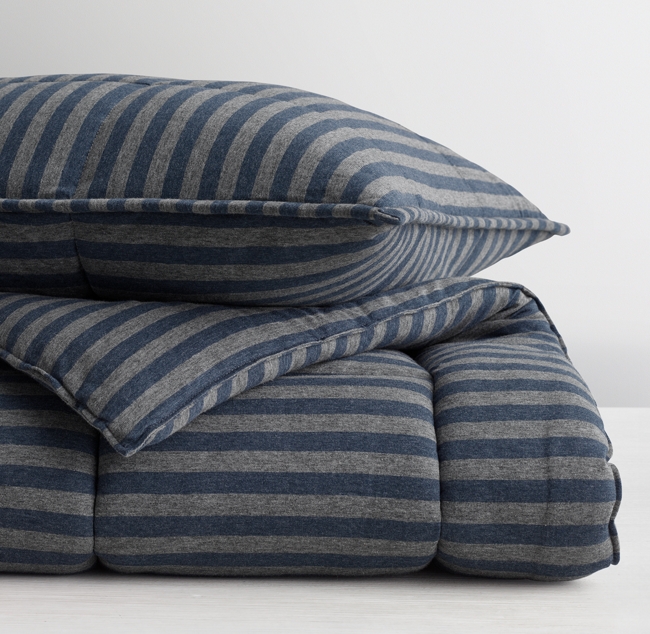 Reversible Stripe Jersey Comforter