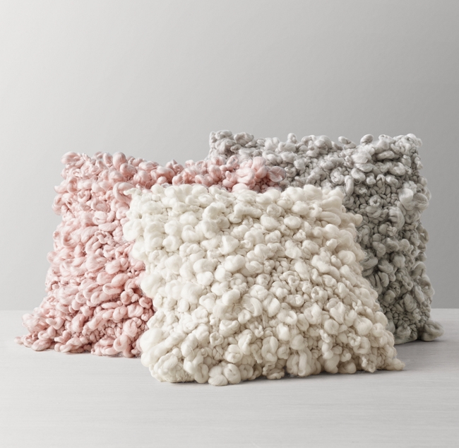 Chunky Hand Knit Pillow Cover Insert Looped