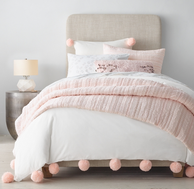 Pom Pom Trimmed Cotton Linen Duvet Cover