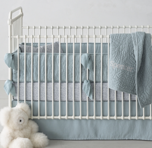 Washed Cotton Gauze Obscura Dot Nursery Bedding Collection