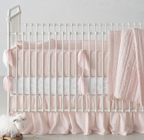 Frayed Voile Crib Skirt