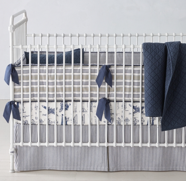 vintage airplane crib bedding