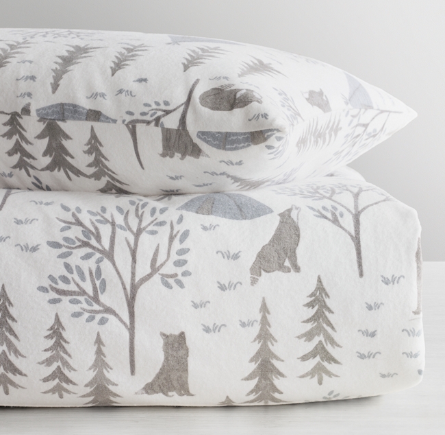 Forest Wolf Flannel Duvet Cover