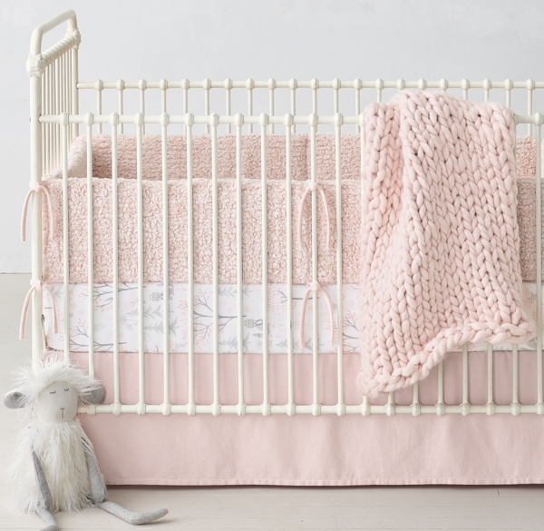 mauve nursery bedding