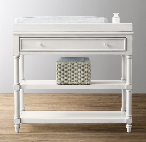 grey changing table topper