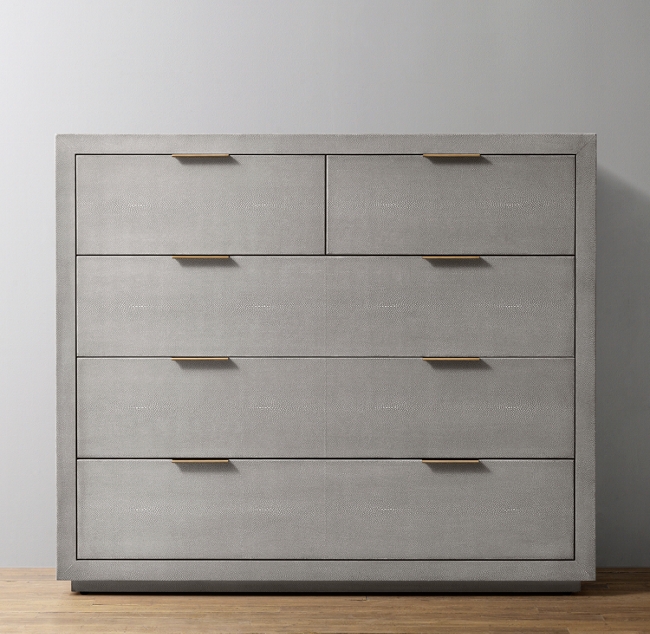 Clio Shagreen 5 Drawer Large Dresser