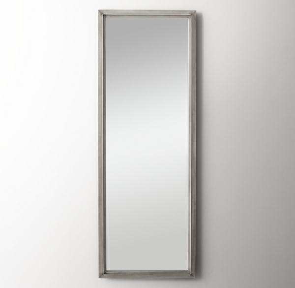 Rimmed Metal Full Mirror Pewter