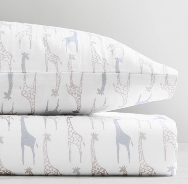 giraffe print crib sheet